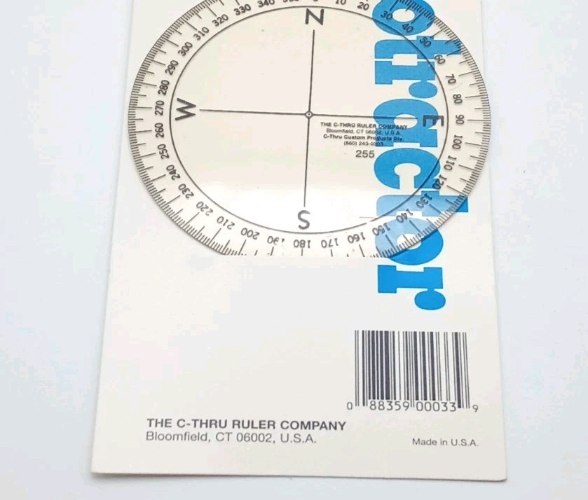 Protractor #255 C-Thru Ruler Co 3-1/2" Diameter