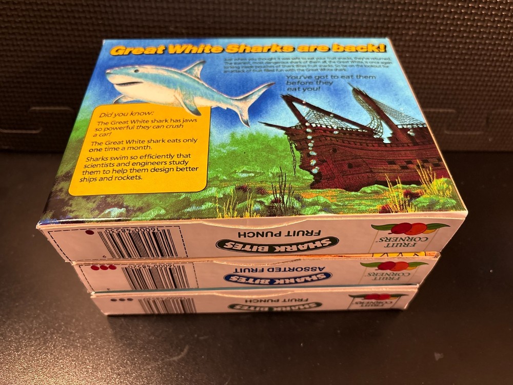 Shark Bites fruit snacks - 6 empty custom design display boxes