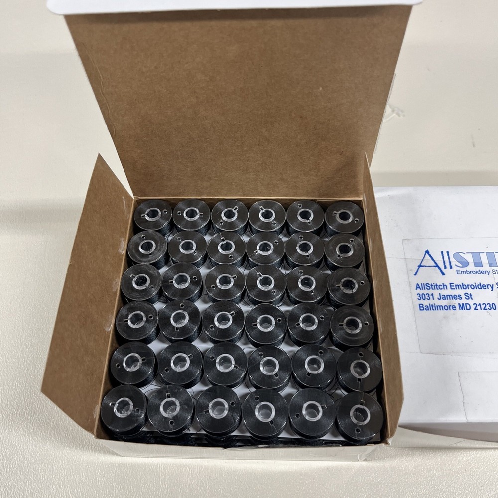 144 PREWOUND EMBROIDERY MACHINE BOBBIN - Black