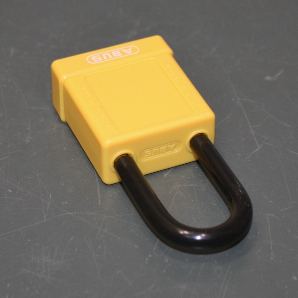 (20) Abus Lockout Padlock 74/40 KD YELLOW, Keyed Different, Plastic Covered