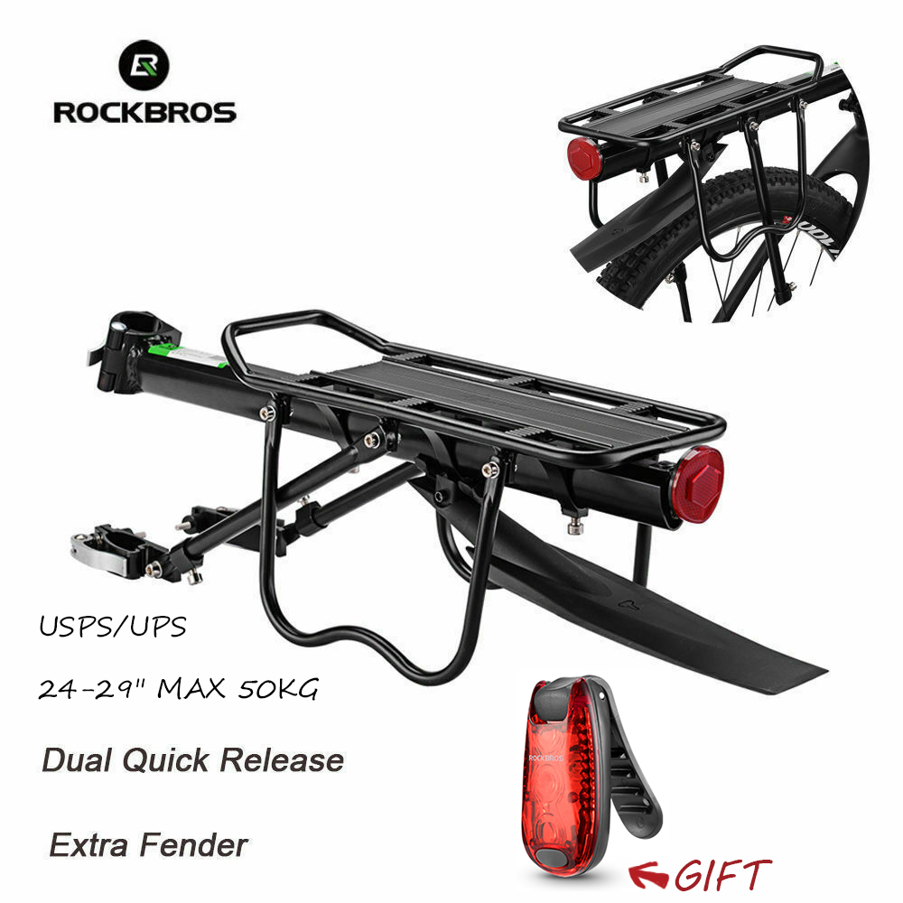 ROCKBROS Bike Cargo Rack with Fender Quick Release 110-165lbs Capacity Universal