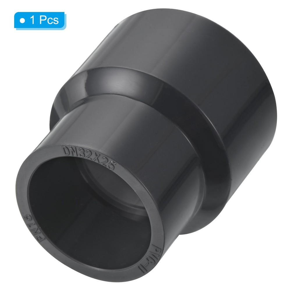 PVC Reducer Pipe Fitting 1.6x1.3" Socket Coupling Adapter Connector, Grey