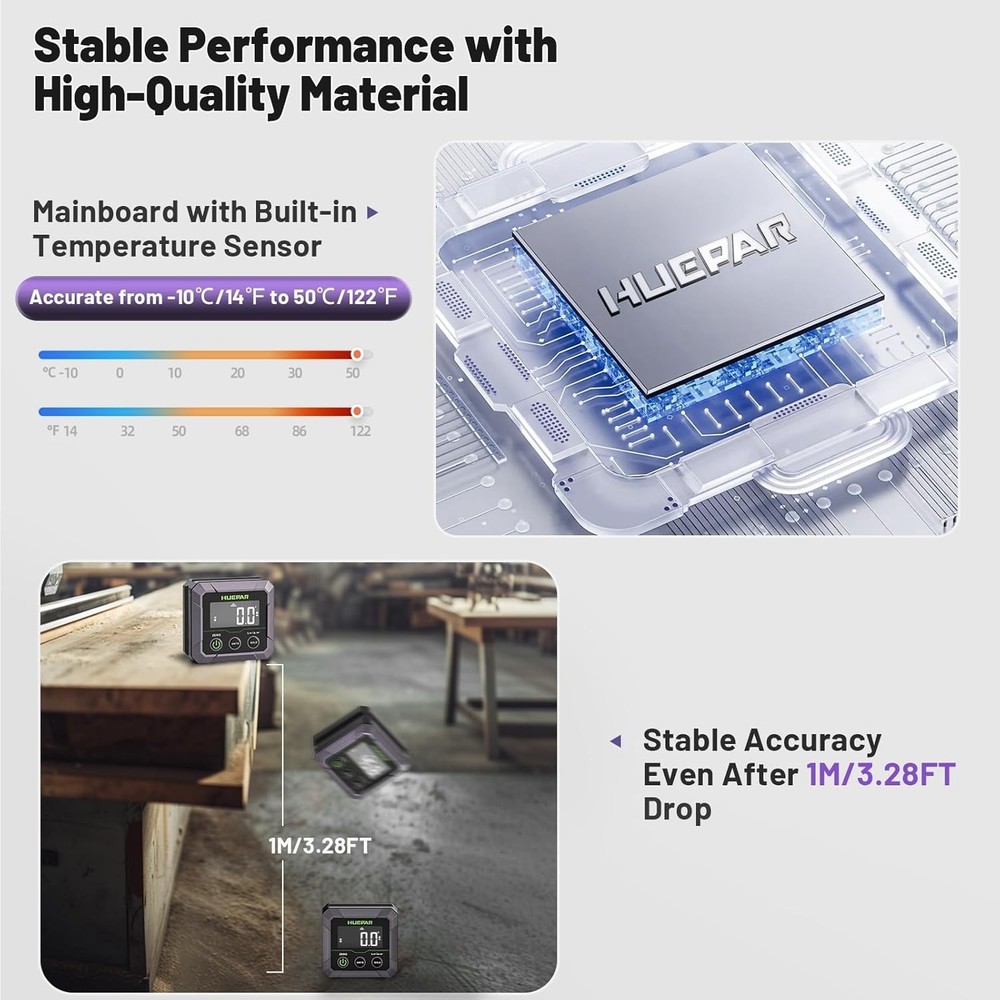 Versatile Digital Angle Gauge - Magnetic Base & ±0.1° Accuracy for All Projects