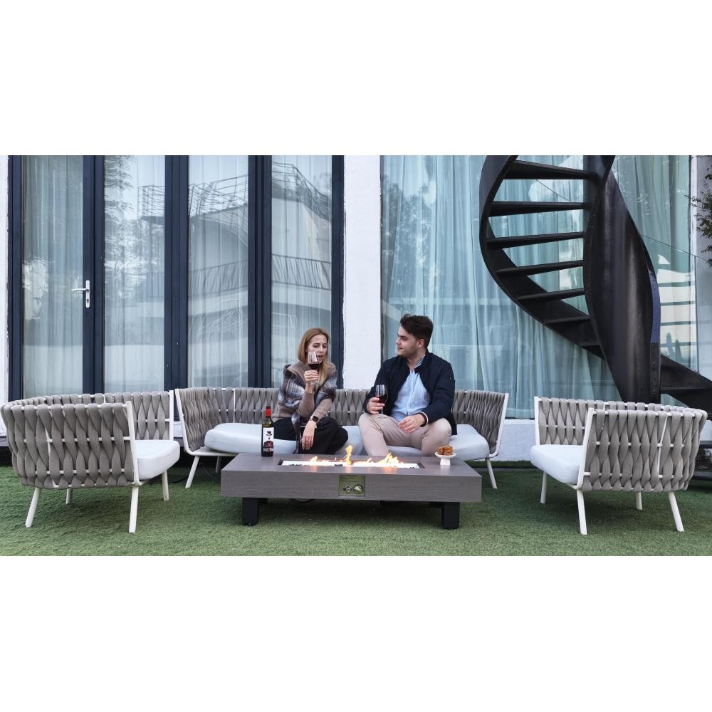 54" Rectangular Propane Fire Pit Table 50K BTU Low-Profile Modern Patio Heater