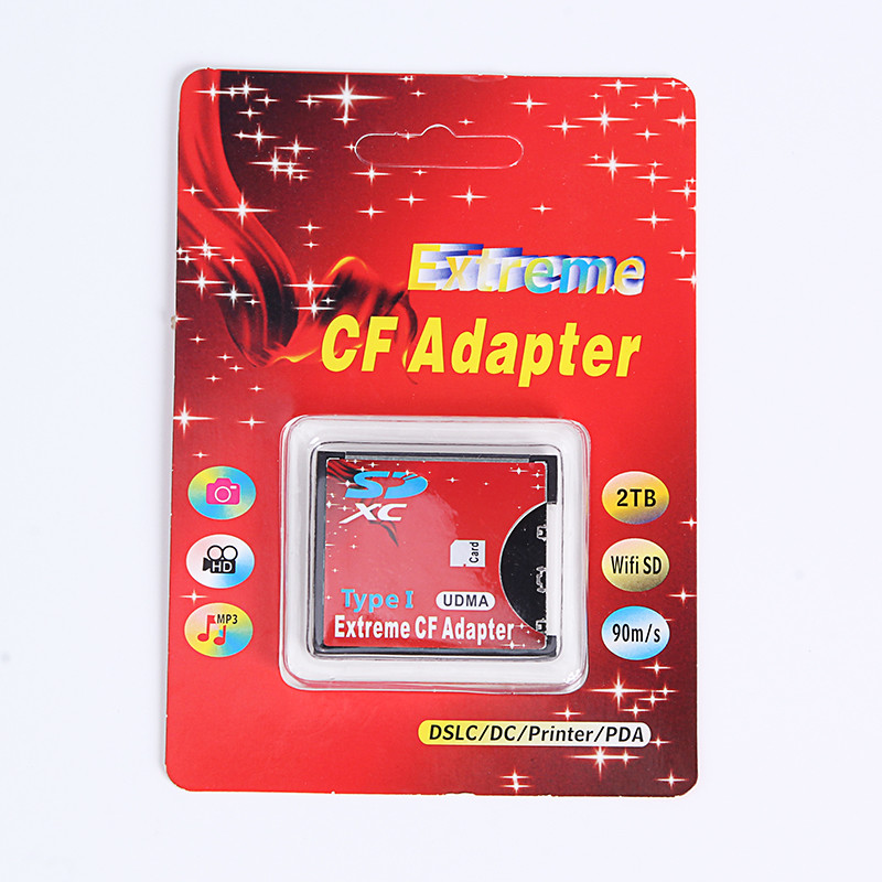 Speed SDXC SDHC SD to CF Compact Flash Memory Card Reader Adapter Type I High