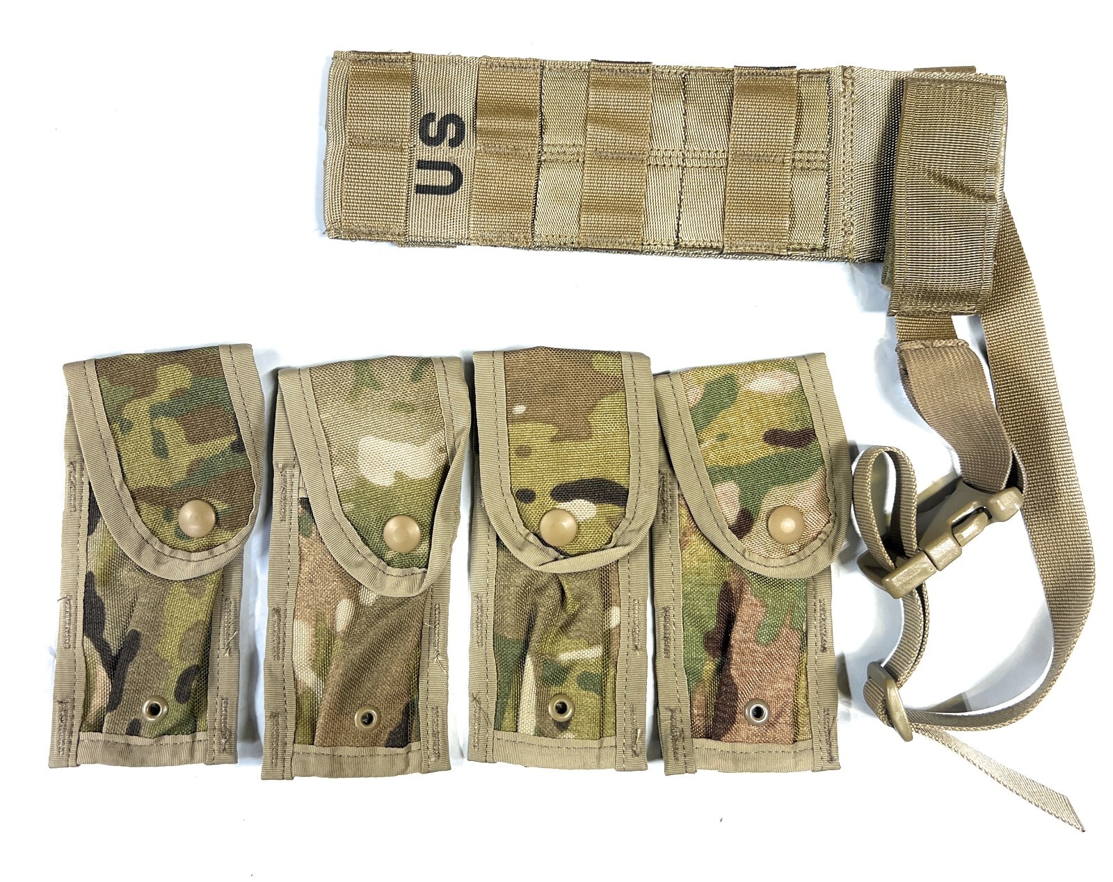 USGI MOLLE Pistolman Pocket Set OCP Multicam 4 9mm Mag Pouches Holster Extender