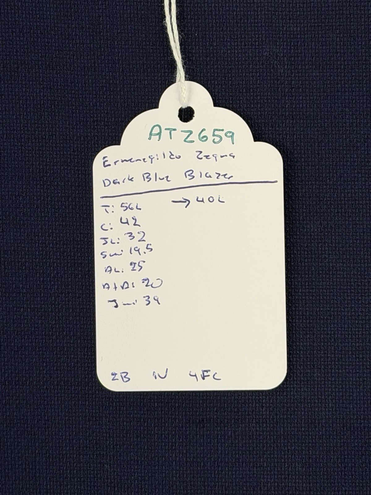 Ermenegildo Zegna Men's Dark Blue 100% Wool Blazer 40L $4,895 Switzerland Slim