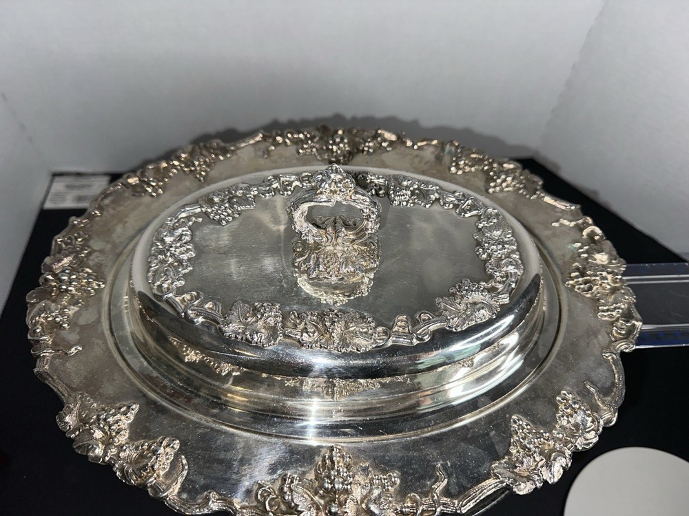 Early 20th Century E G Webster & Son Silver Plate Ornate Lidded Serving Dish