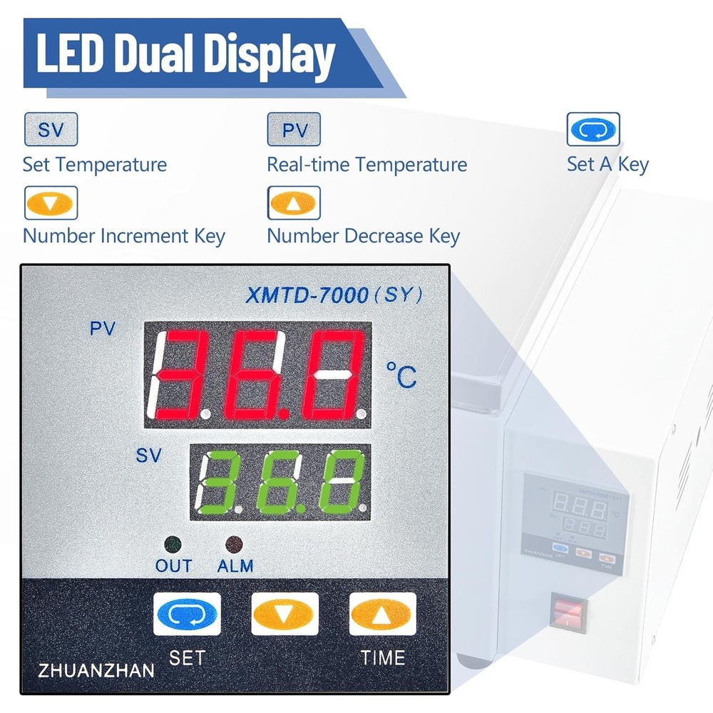 Intelligent 30L Water Bath Precise Temp Control (±0.5℃) & Timer Easy to Operate