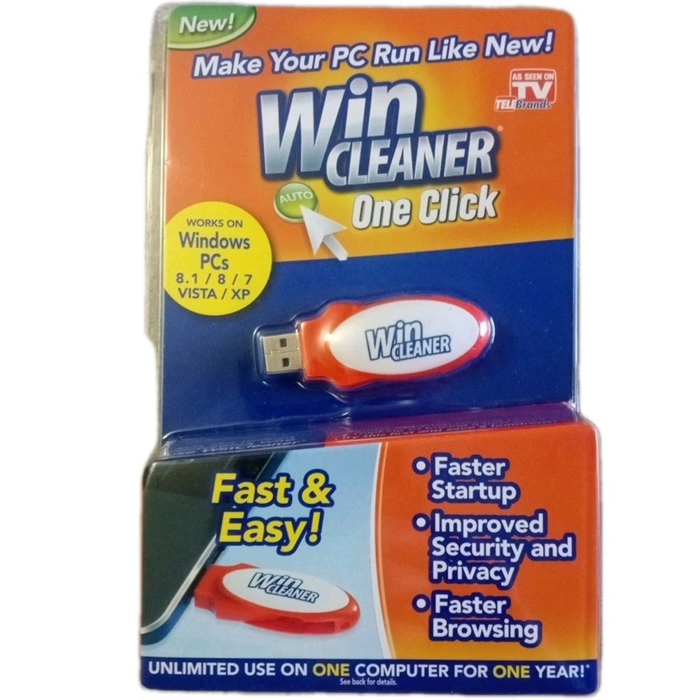 Win Cleaner USB-One Click, Fast & Easy Computer Clean,Optimize, Repair NEW
