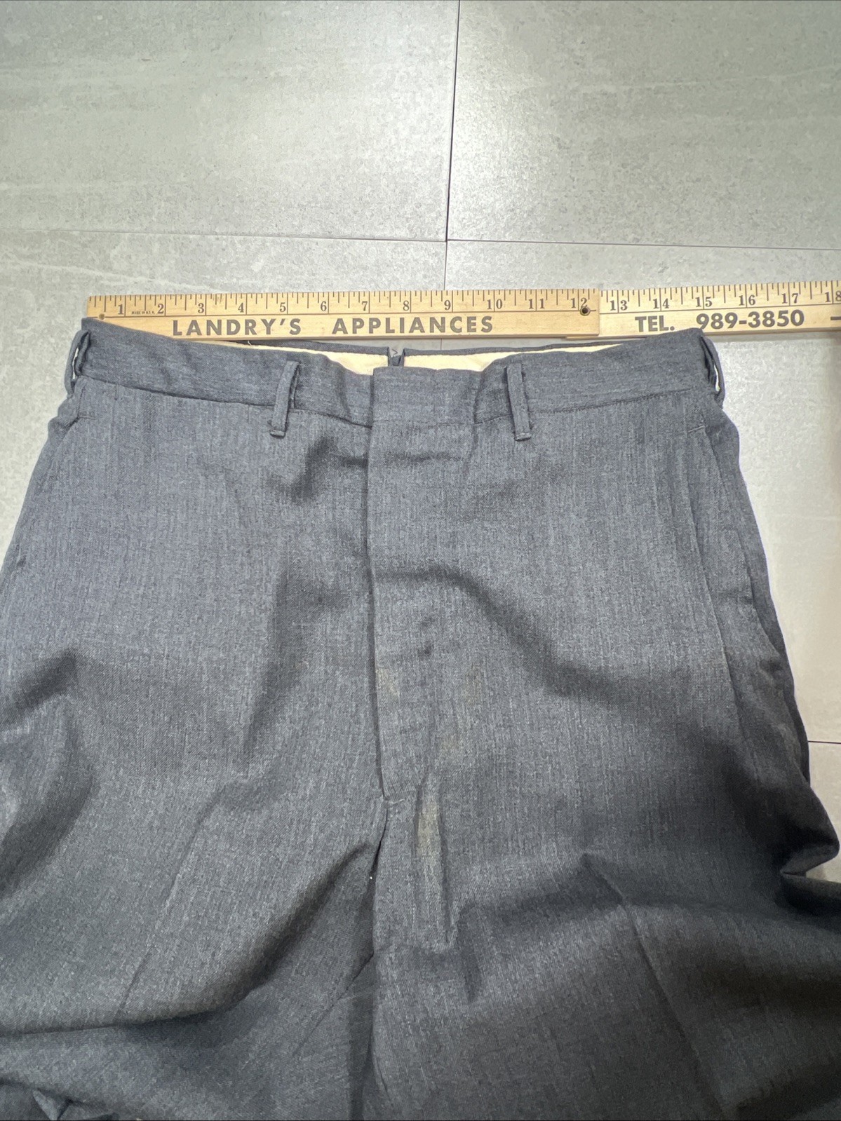 Vintage 50’s 60s Wool Dress Trousers Pleated Cuffed Conmar Zipper USA Gray Ivy