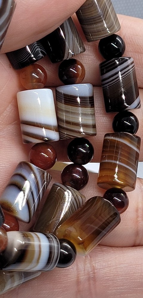 Coffee Lace Agate 8mm Bracelet