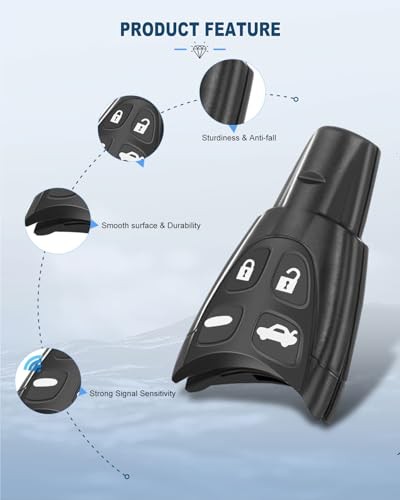 for Saab Key fob Case Replacement for Keyless Entry Remote Control Car Key 1
