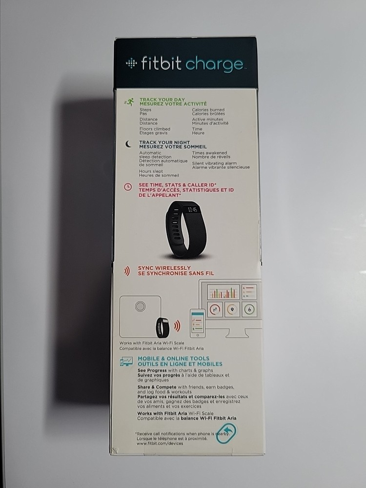 FitBit Charge Wireless Activity Tracker FB404BLK Large Black Sealed