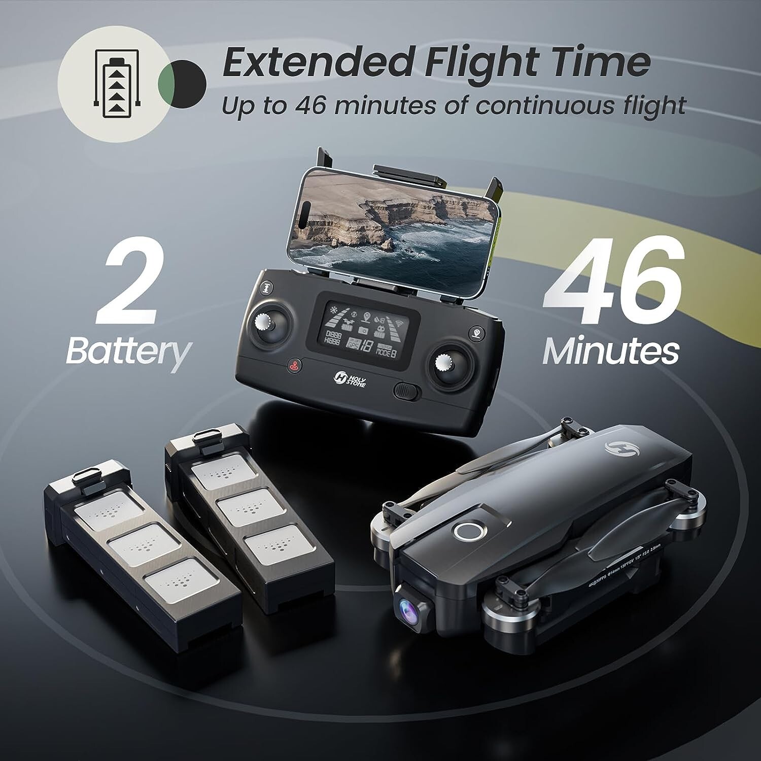 Holy Stone 720E Foldable RC Drone with 4K EIS UHD 130 FOV Camera Brushless 5GHz