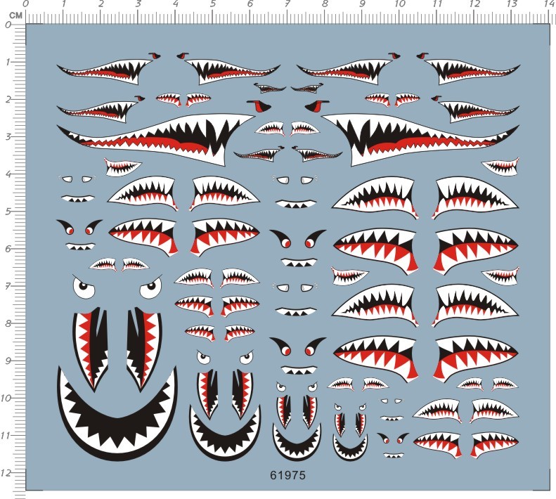 decals shark for different scales model kits (61975)