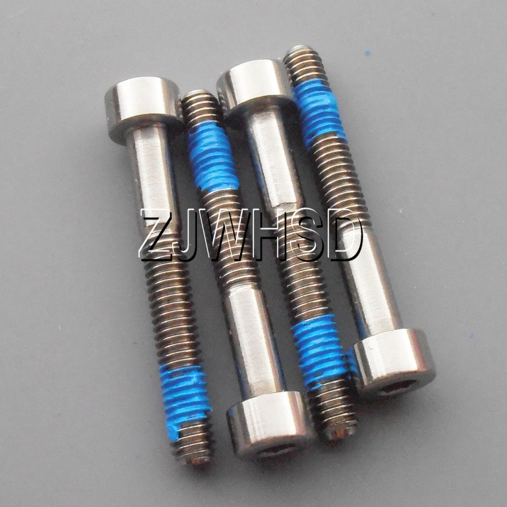 4pcs M4 x 30 mm Ti Titanium Screw Bolt Allen Hex Socket Cap Head + Thread Locker