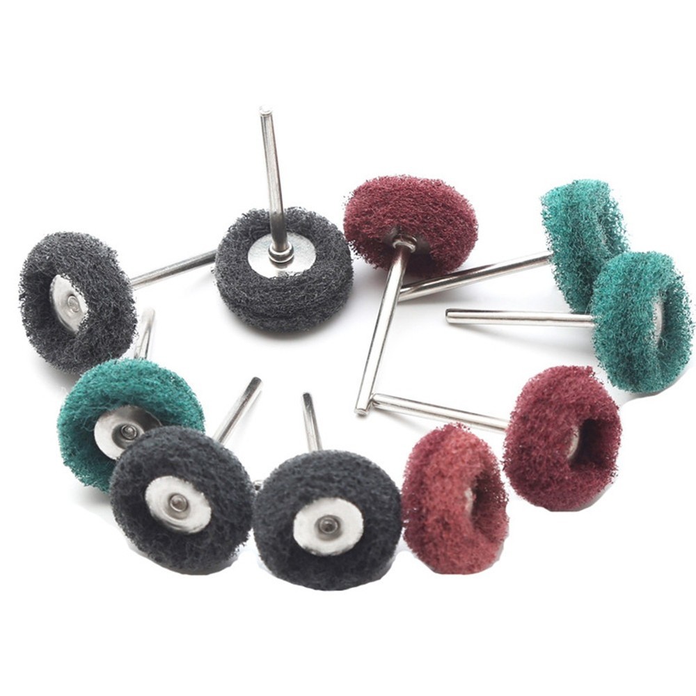 80Pack Mini Abrasive Buff Wheel Grinding Polishing Shank Craft Bits Rotary Tool