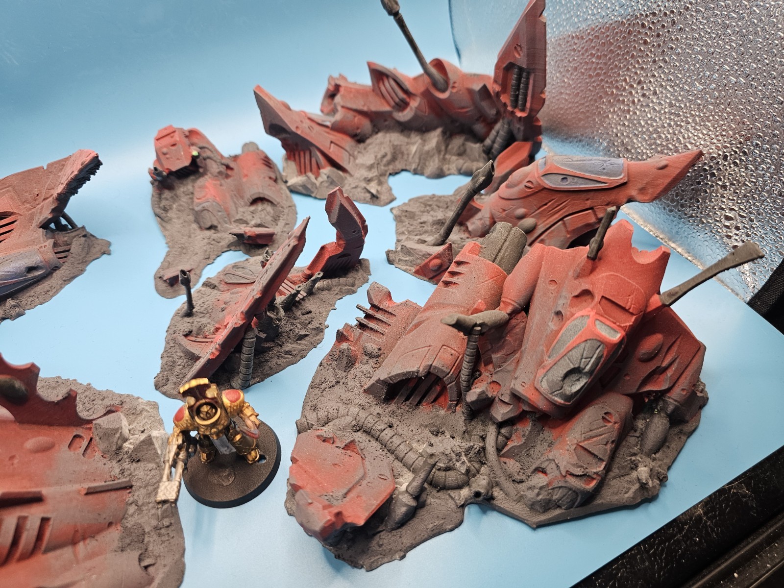 40K Eldar Aeldari Crashed Vehicle Terrain Set, Unpainted