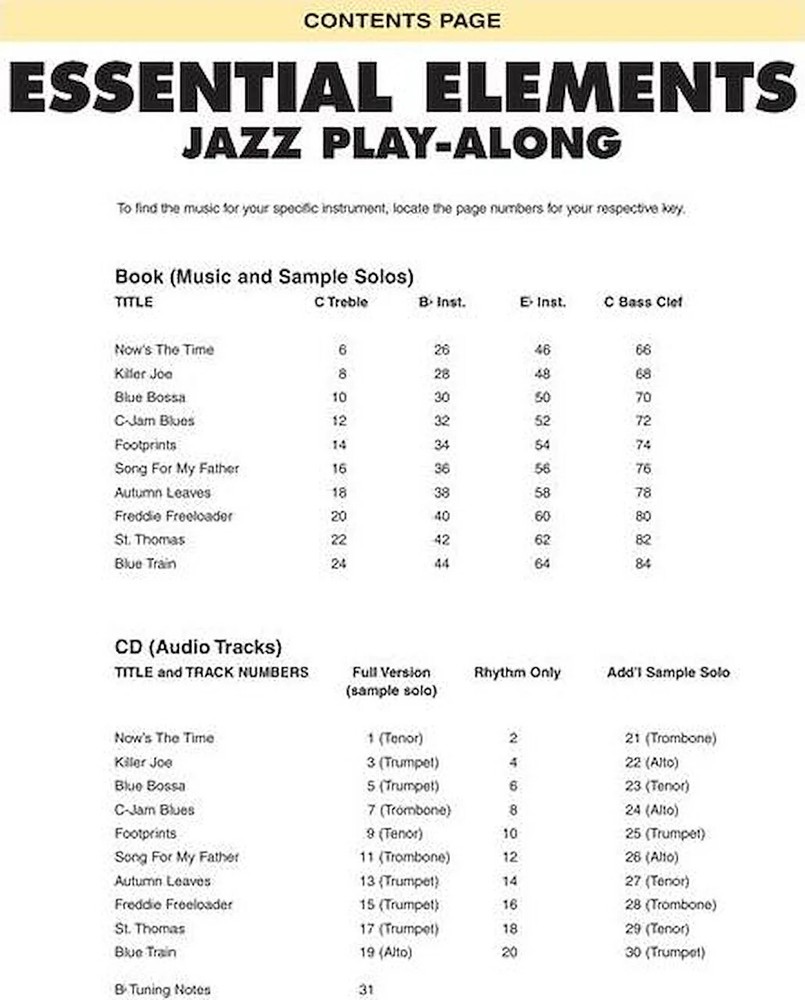 Essential Elements Jazz Play-Along - Jazz Standards