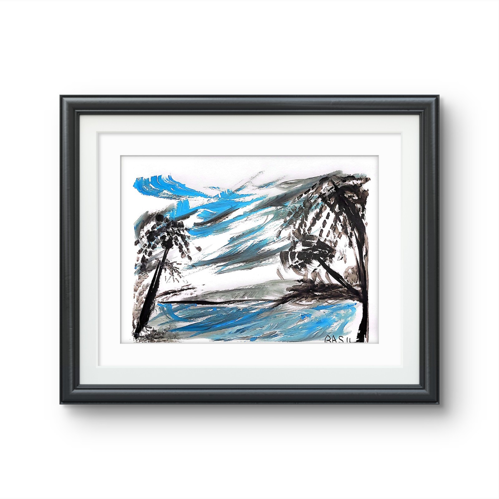 Tropical Paradise 2 Contemporary Expressionist Original Painting 11x14 Shibumi