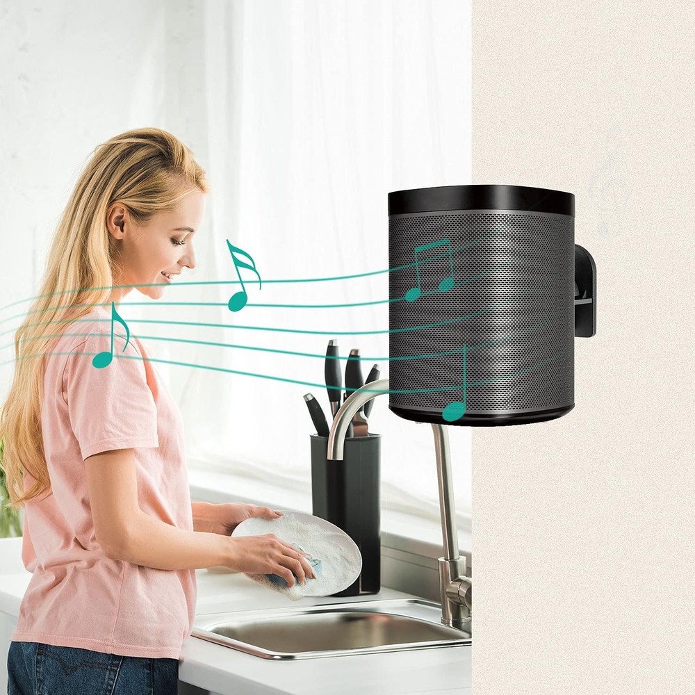 WALI Speaker Wall Mounts, Bookshelf Mount 4 Pack, Black