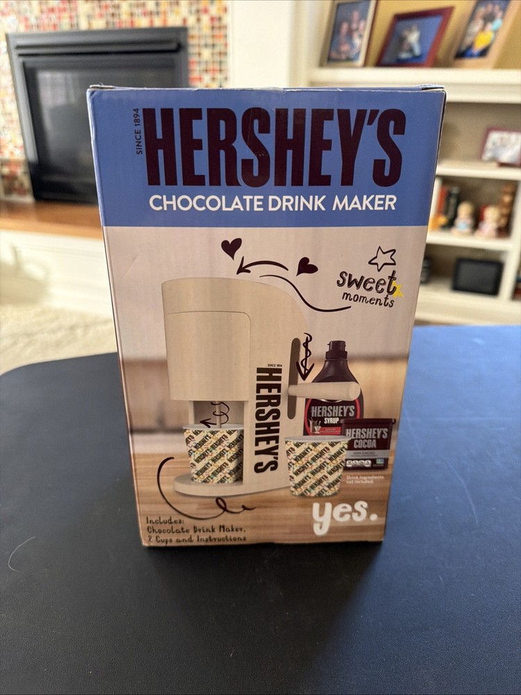 Hershey's Chocolate Drink Maker Includes Machine & 2 Paper Cups New/Sealed