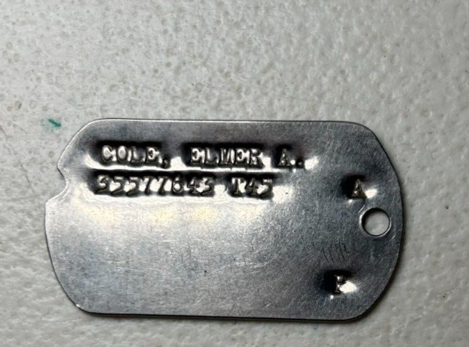 Vintage World War II WWII Aluminum Dog Tag