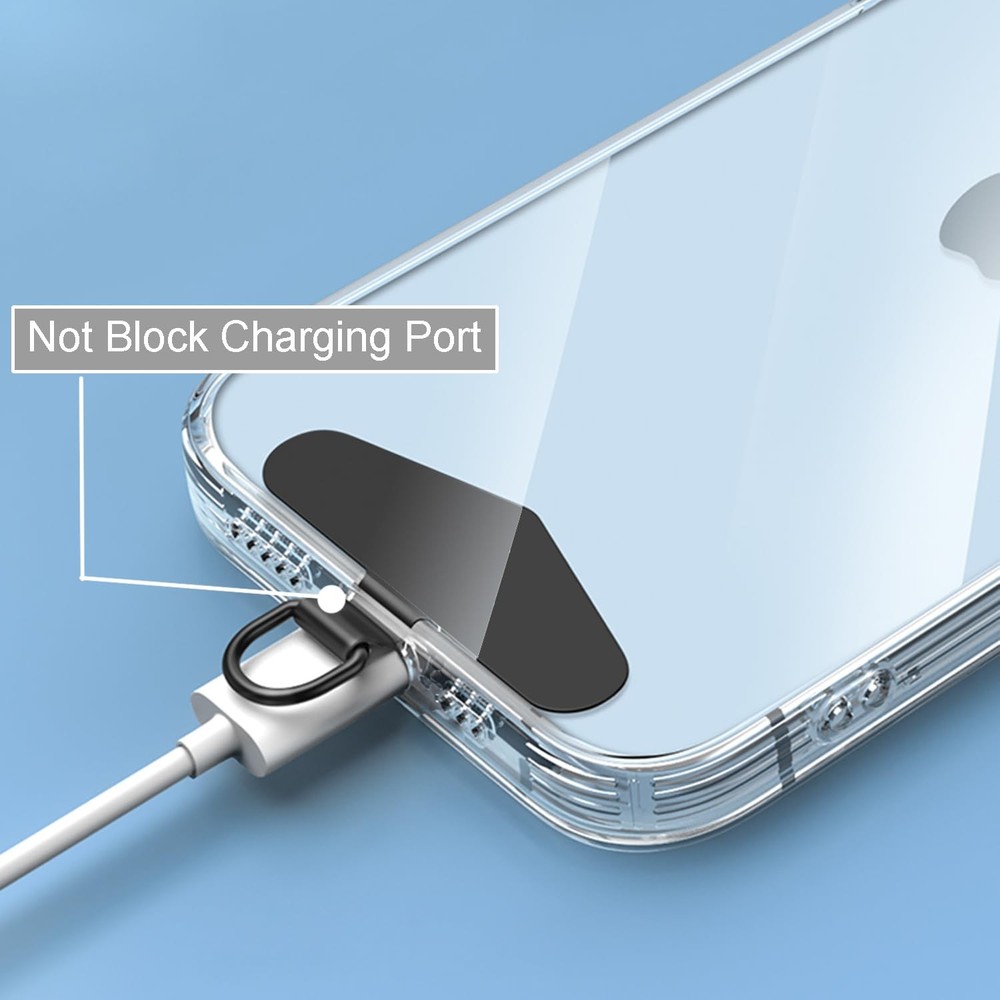 TENOC Metal Phone Tether Tab, Patch, One Size, Sliver & Black