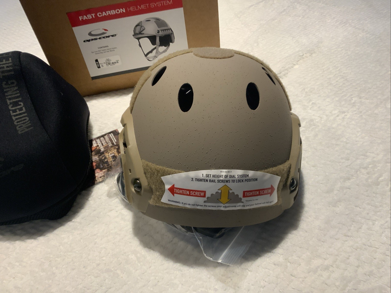 OPS-CORE FAST SF CARBON HELMET SYSTEM XLarge Tan Vented Lux Liner With OCC Dial