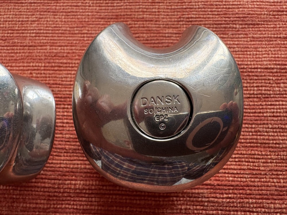 Pair Dansk Otero Paperweight Silver plated