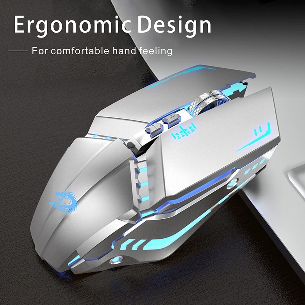T12 Wireless Gaming Mouse Rechargeable 2.4G Silent Optical Wireless Computer ...
