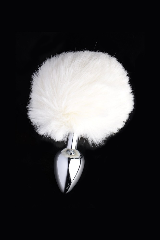 Tailz Onyx Bunny Tail Butt Plug White - Anal Probe