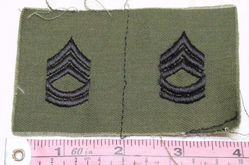 US Army Sergeant First Class cloth Collar Insignia Pair P5007