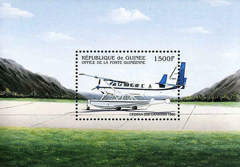 👉 GUINEA = AVIATION S/S MNH CESSNA PLANE **