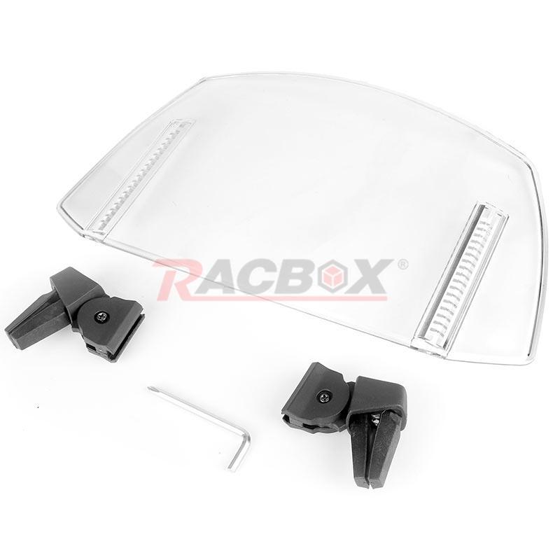 Universal Motorcycle Windshield Wind Screen Deflector Extension Spoiler Clip On