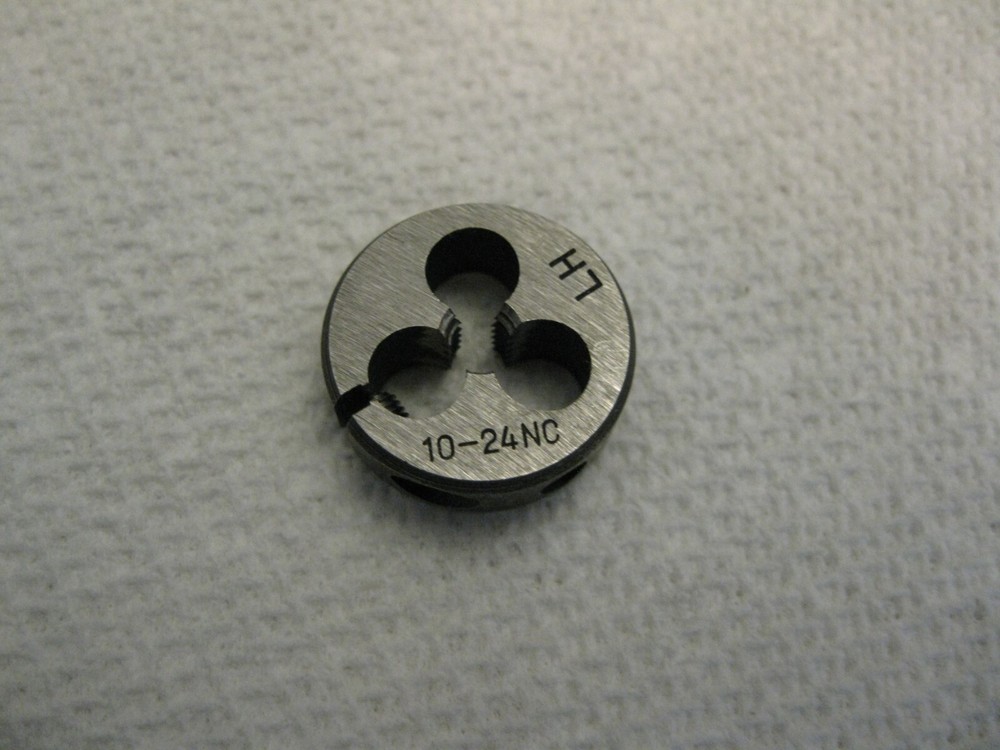 #10-24 NC Left Hand Round Split Adjustable Thread Die 13/16" Unbranded