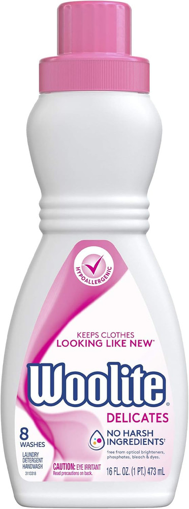 Delicates Hypoallergenic Liquid Laundry Detergent, 8 Loads, 16oz, Hand & Machine