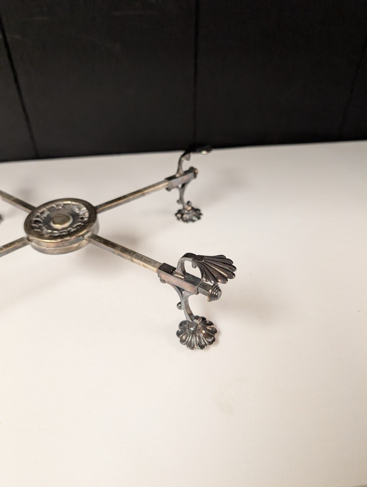 Israel Freeman & Sons IFS Ltd Sheffield Silver Trivet Cross Adjustable