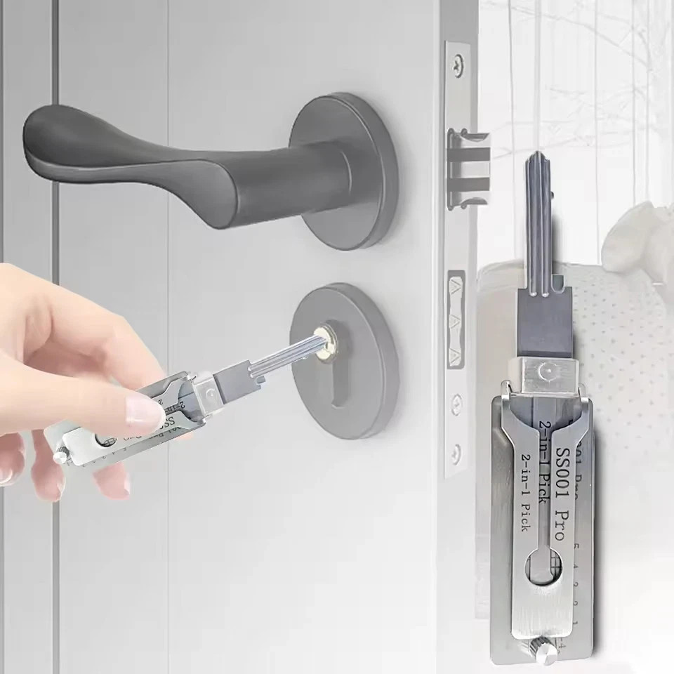 Hook And Pickup Tool Kit 2 In 1 Portable Lock Picking Set Ergonomic Handle