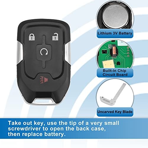 4 Button Car Keyless Entry Remote Control Replacement Key Fob Proximity Smart