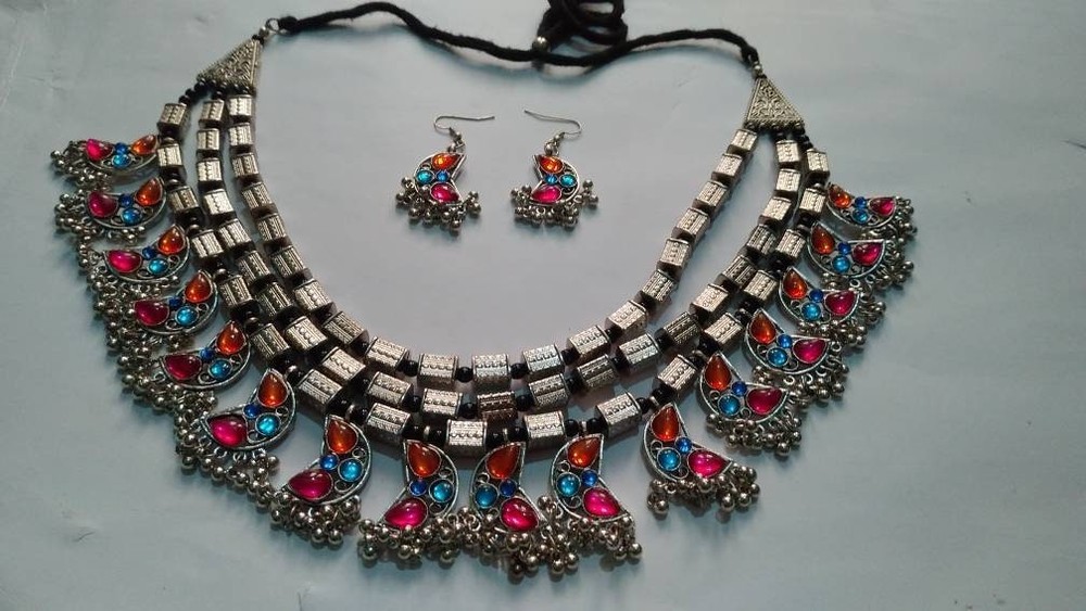 Bollywood Oxidized Handmade Beaded Stylish Necklace