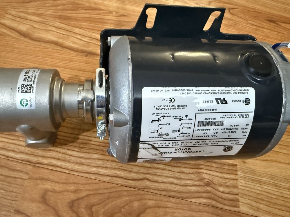 Fluid, Circulator, Carbonator Kit Motor, stainless Pump, Fluid-O-Tech, 110/220V