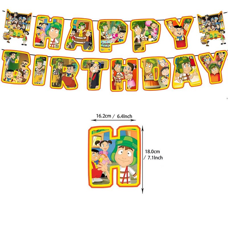 El Chavo Del Ocho Party Decoration Balloons Tablecloth Banner Cake Supplies Set