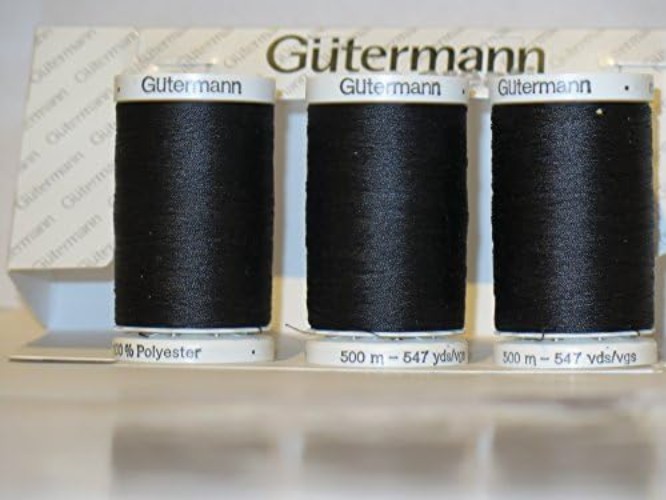 Versatile Black Thread 3 Spools 547 Yards Perfect for Hand and Machine Sewing