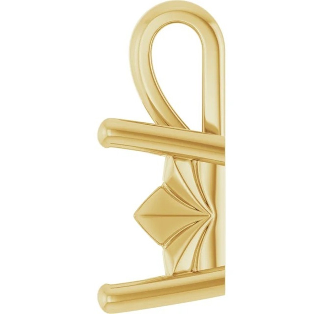 Pendant Mounting Princess Cut Solid 10K Yellow Gold Sculptural Inspired Setting