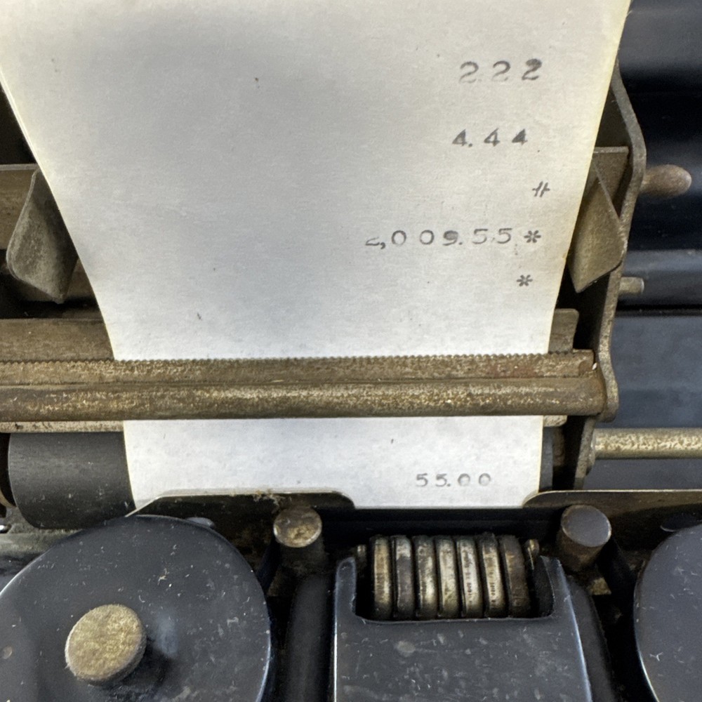 Antique 1920s Burroughs Class 3 Adding Machine Hand Crank, Tested