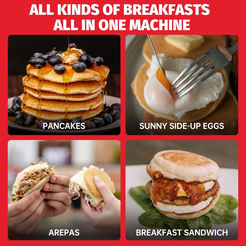 Double Mini Pancakes Maker Machine, Arepa Maker, Electric Pancake Maker Gridd...