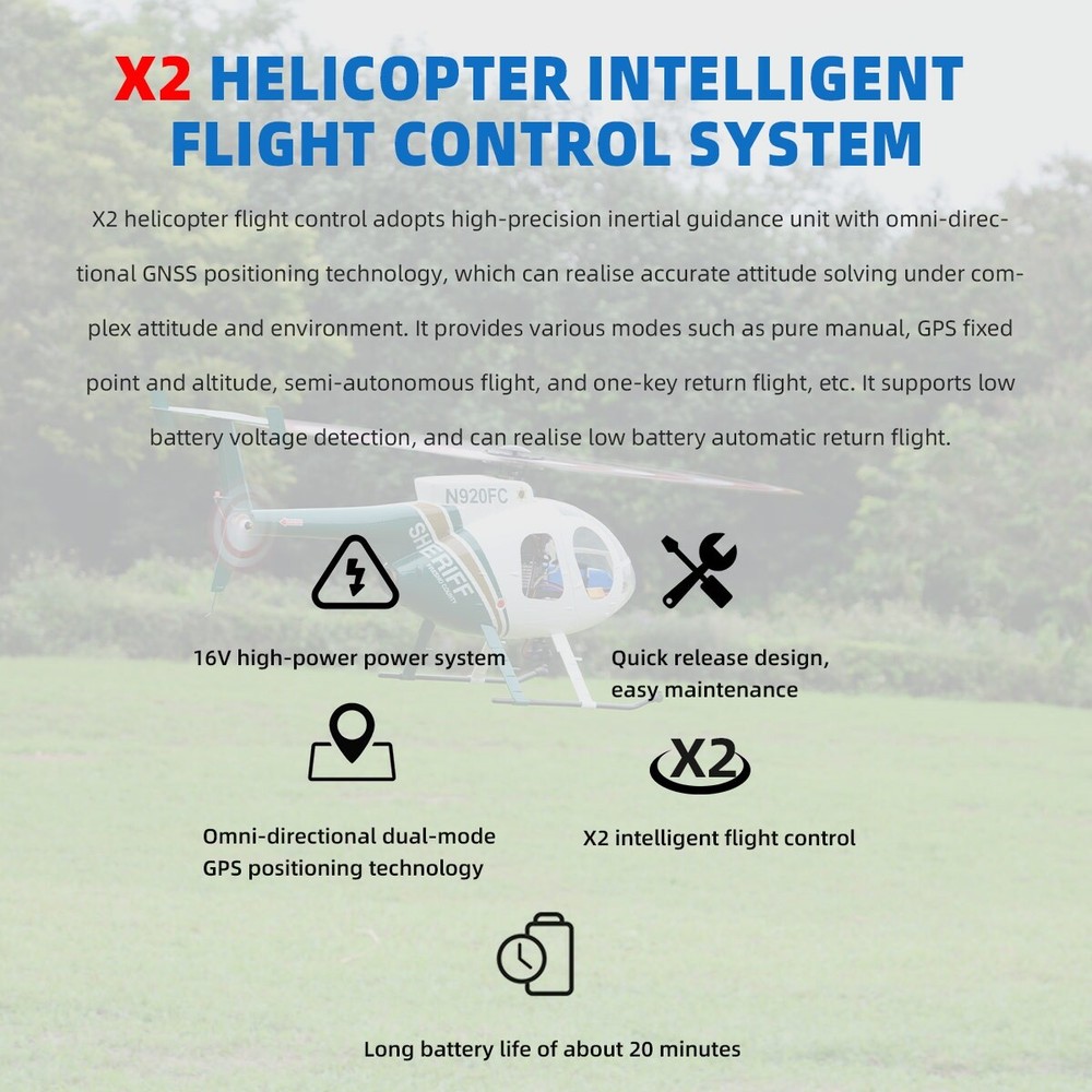 Roban 470 Size RTF B206 RC Helicopter X2 Flight control Model GPS Auto Return