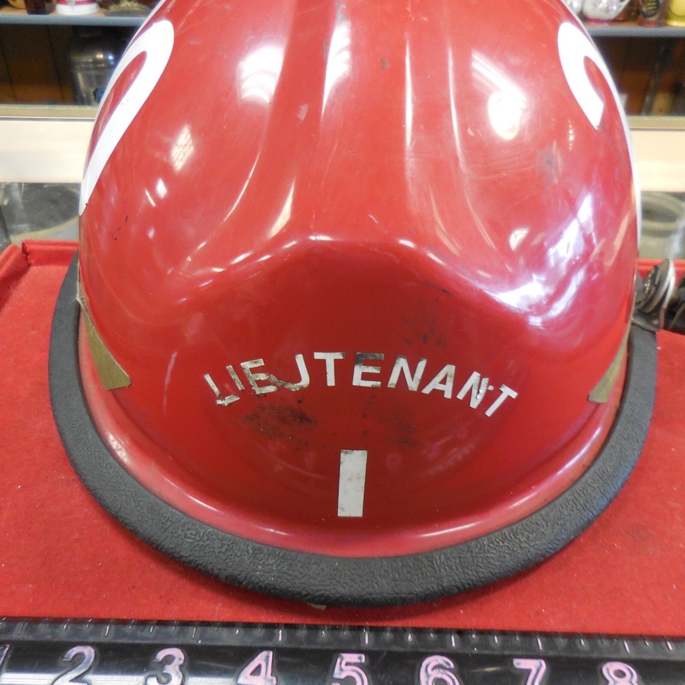 Vintage Red BULLARD Fireman's Helmet